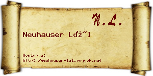 Neuhauser Lél névjegykártya